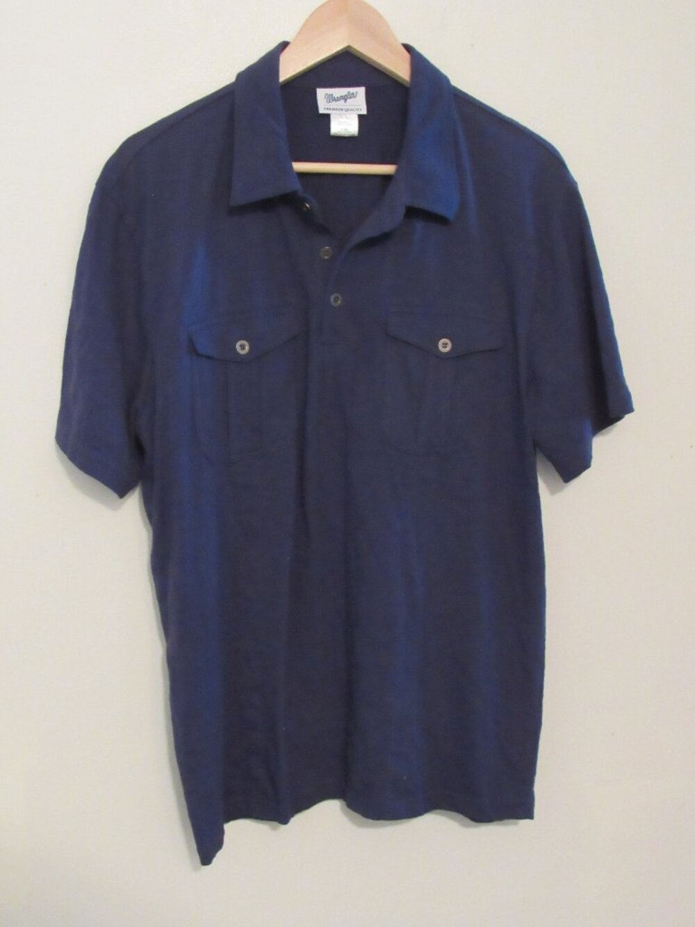 Wrangler Polo Shirt Mens Large Blue
